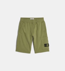 Short droit signature en coton molletonné Stone Island