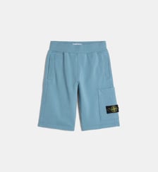 Short droit signature en coton molletonné Stone Island