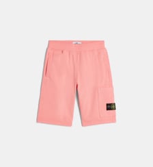 Short droit signature en coton molletonné Stone Island