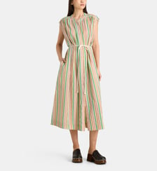 Robe longue ample Richie rayée coton bio Leon & Harper
