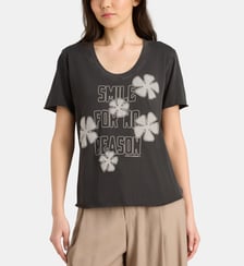 T-shirt droit Tizia Smile coton bio Leon & Harper