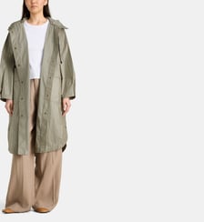 Imperméable long Vannah coton plastifié carreaux Vichy et capuche Leon & Harper