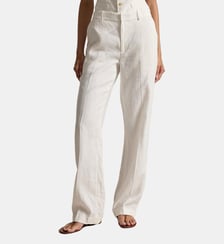 Pantalon droit taille haute en lin Polo Ralph Lauren