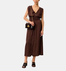 Robe longue Prezianni col V manches courtes Sessùn