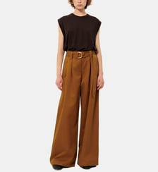 Pantalon palazzo Riva en coton ceinture Sessùn