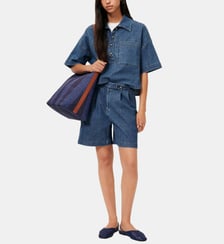 Short Santa Port ample en coton motif rayé Sessùn