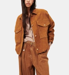 Veste droite Vilaeste en cuir suède Sessùn