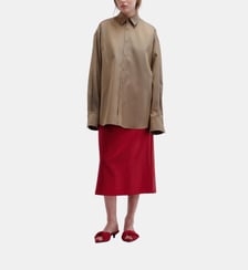 Chemise oversize en soie et laine Carven