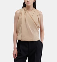 Top noué en soie Carven