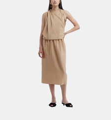 Jupe mi-longue en soie Carven