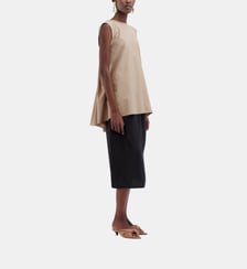 Jupe mi-longue en soie Carven