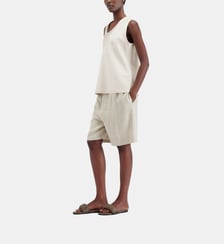 Short élastiqué en soie Carven