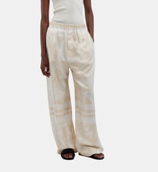 Pantalon élastiquée en soie Carven