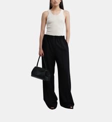 Pantalon à taille élastiquée en laine Carven