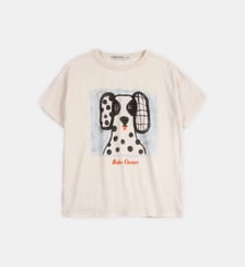 T-shirt droit en coton organique imprimé chien Bobo choses