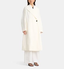 Manteau long froissé oversize coton et lin Rohe
