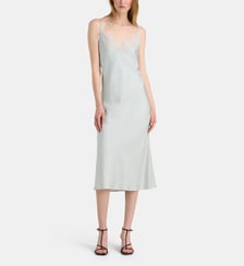 Robe mi longue nuisette décolleté dentelle soie Rohe