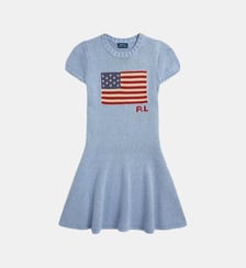 Robe-pull ajustée drapeau intarsia en coton Polo Ralph Lauren