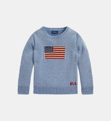 Pull droit en maille drapeau emblématique Polo Ralph Lauren