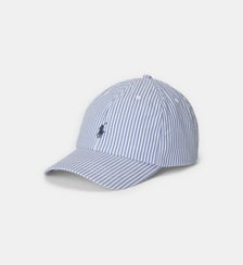 Casquette en seersucker de coton rayé signature Polo Ralph Lauren
