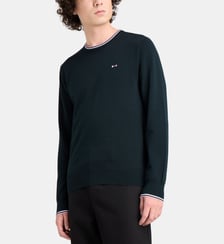 Pull droit signature en maille de coton Eden Park