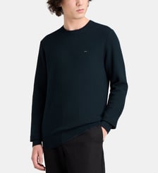 Pull droit Armure signature en coton piqué Eden Park