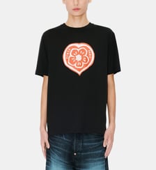 T-shirt droit en coton imprimé signature Kenzo