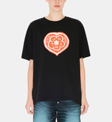 T-shirt droit en coton imprimé signature Kenzo