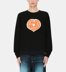 Sweat droit en coton imprimé signature Kenzo