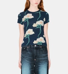 T-shirt ajusté en coton imprimé floral Kenzo