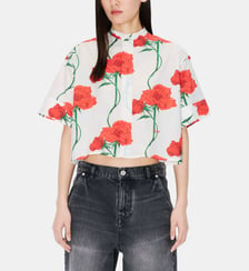 Chemisette courte ample coton imprimé floral Kenzo