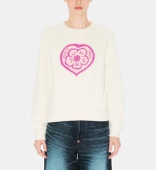 Sweat droit en coton imprimé signature Kenzo