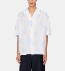 Chemisette droite en coton imprimé signature Kenzo