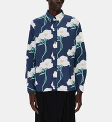 Chemise droite en coton imprimé floral Kenzo