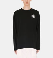 T-Shirt à manches longues droit en coton imprimé signature Kenzo