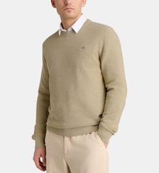 Pull droit signature en maille de coton bio Gant