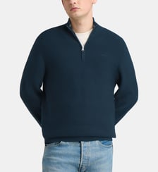 Pull semi zippé en maille de coton bio Gant