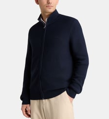 Gilet droit en maille de coton bio Gant