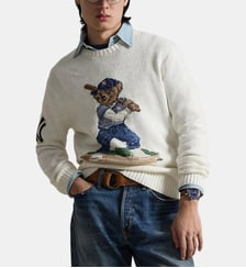 Pull droit Polo Ralph Lauren Yankees Bear en lin mélangé Polo Ralph Lauren