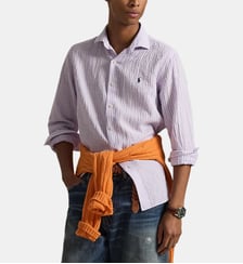 Chemise custom fit rayures seersucker lin coton Polo Ralph Lauren