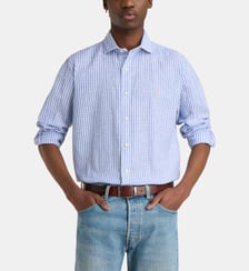 Chemise custom fit rayures seersucker lin coton Polo Ralph Lauren