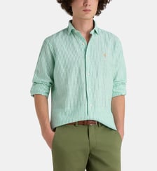 Chemise custom fit rayures seersucker lin coton Polo Ralph Lauren