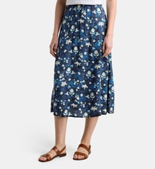 Jupe midi fluide Turin Ind à motif fantaisie Galeries Lafayette