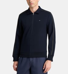 Sweat zippé signature en jersey de coton mélangé Eden Park
