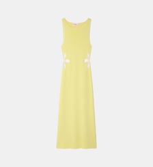 Robe longue bretelles découpe ajourées fleur (S26/ FEMME/ Sky Yellow) From Future