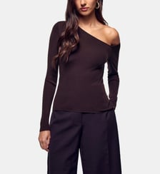 Top asymétrique en laine From Future
