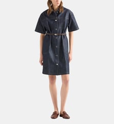 Robe chemise droite en denim  Prada