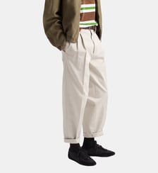 Pantalon droit en coton Prada