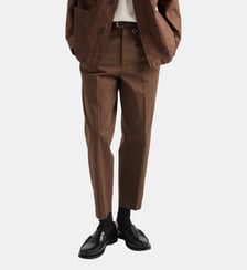 Pantalon droit en gabardine de coton Prada