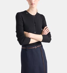 Cardigan ajusté en laine Prada